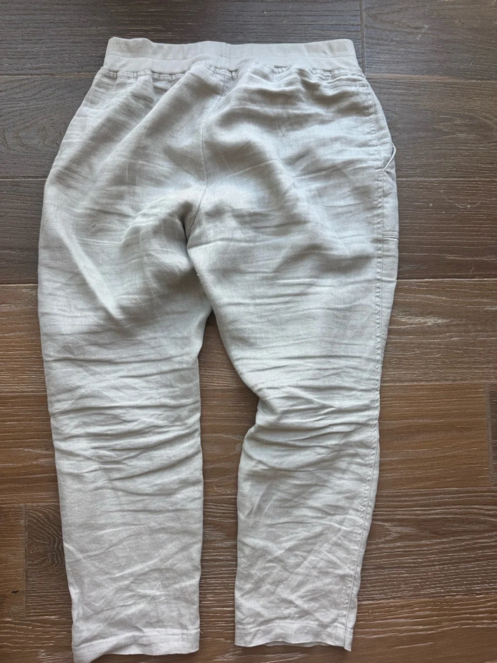 James Perse Light Gray Drawstring Linen Joggers